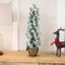 Northlight Potted Flocked Mini Pine Slim Christmas Tree with Berries - 2' - Unlit